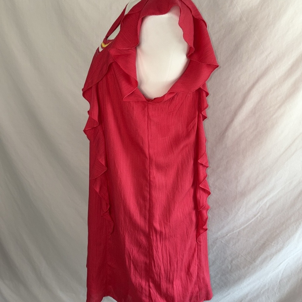 Entro Red Ruffled Dress - Picture 6 of 11